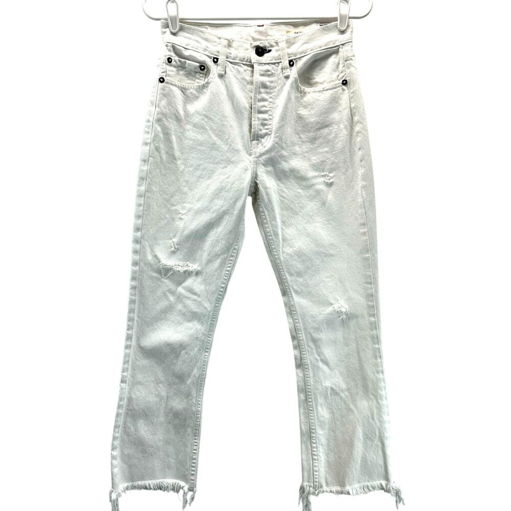 NOEND Denim Kick Flare White Jeans 26